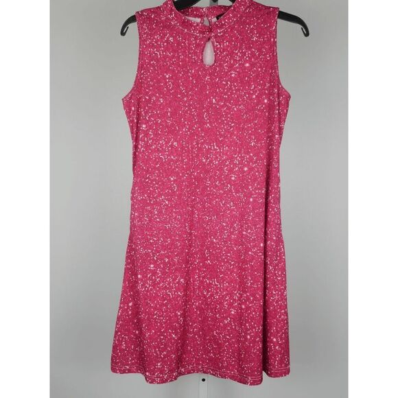 Bon Apple Tea Pink Sleeveless Dress M Keyhole Front & Back w/ Pockets - Picture 2 of 10